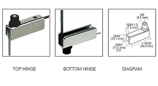 CRL Chrome Standard Mount Glass Door Hinges - Pair