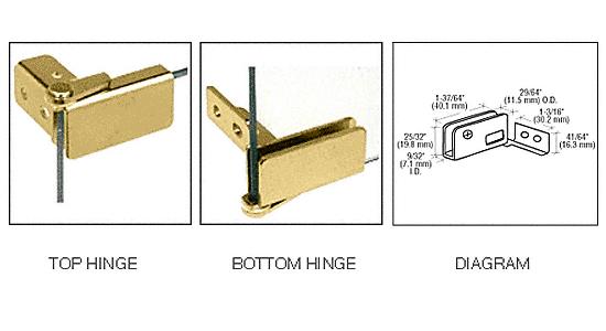 CRL Brass Surface Mount Glass Door Hinges - Pair