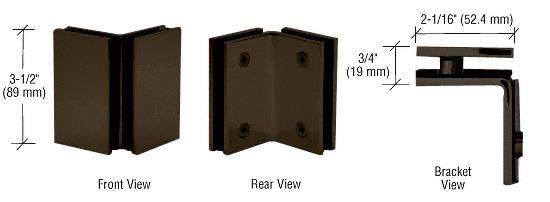 CRL Oil Rubbed Bronze Geneva Series Glass-to-Glass Bracket