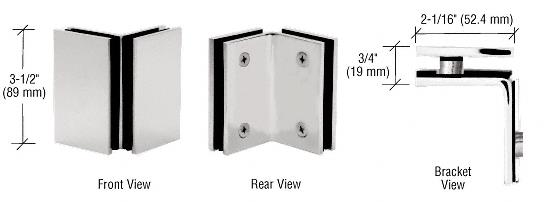 CRL Polished Nickel Geneva Series Glass-to-Glass Bracket