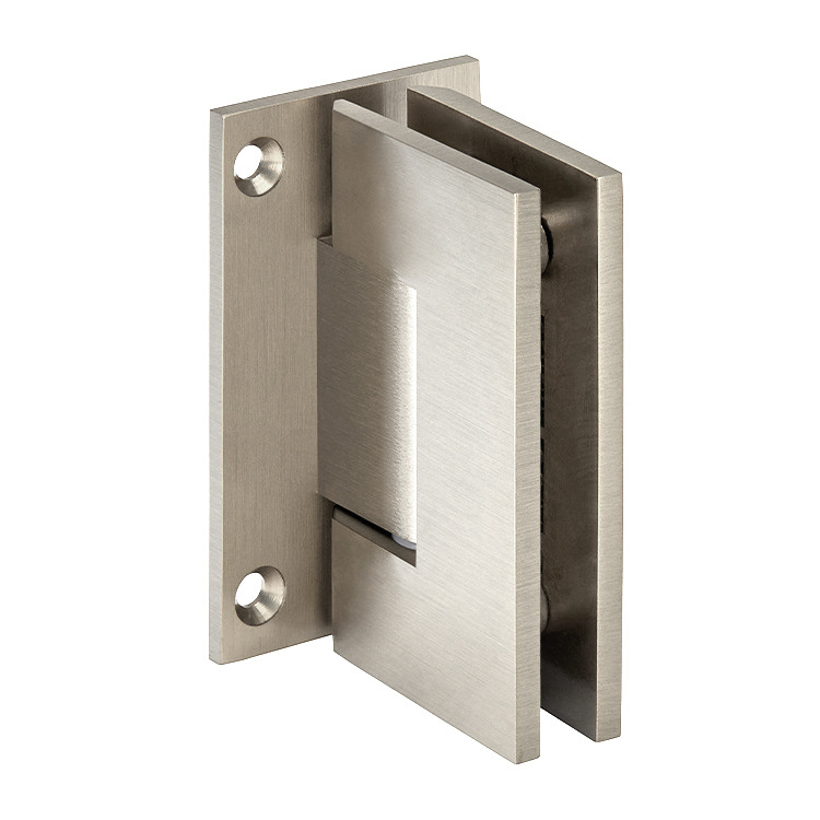 CRL Geneva 037 Series Brushed Nickel Wall Mount Full Back Plate Standard Hinge