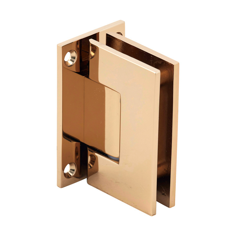CRL Geneva 037 Series Gold Plated Wall Mount Full Back Plate Standard Hinge