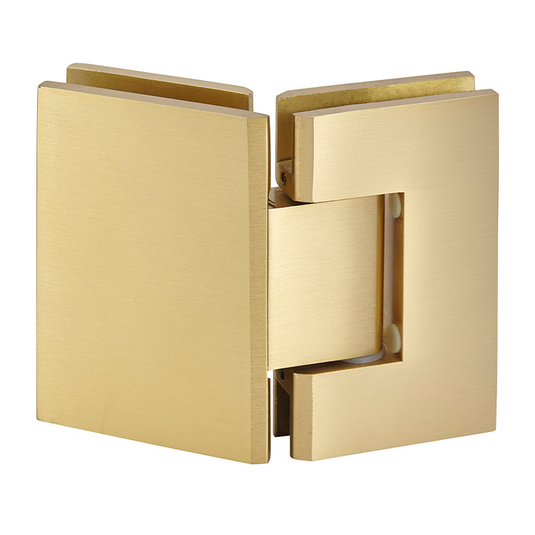 CRL Geneva 045 Series Satin Brass 135&#176; Glass-to-Glass Hinges
