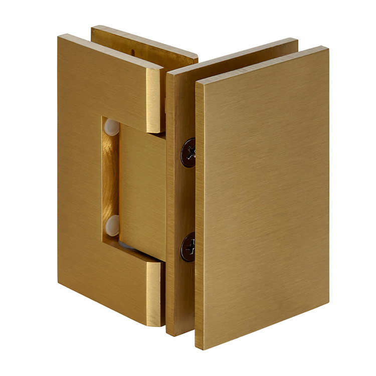 CRL Geneva 092 Series Satin Brass 90&#176; Glass-To-Glass Hinges