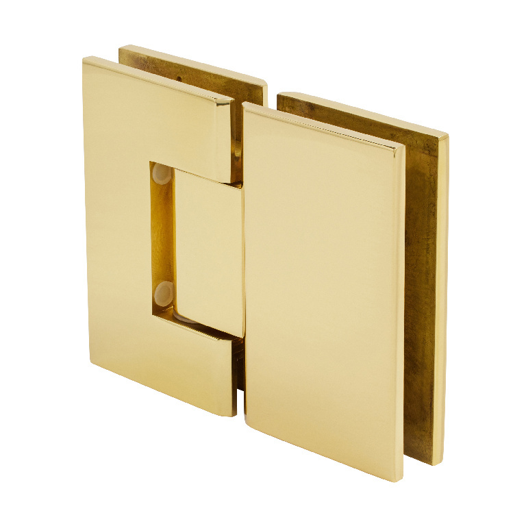 CRL Geneva 180 Series Polished Brass 180&#186; Glass-To-Glass Standard Hinge