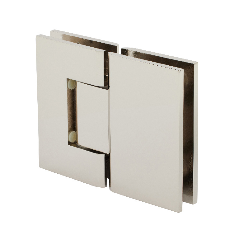 CRL Geneva 180 Series Polished Nickel 180&#186; Glass-To-Glass Standard Hinge