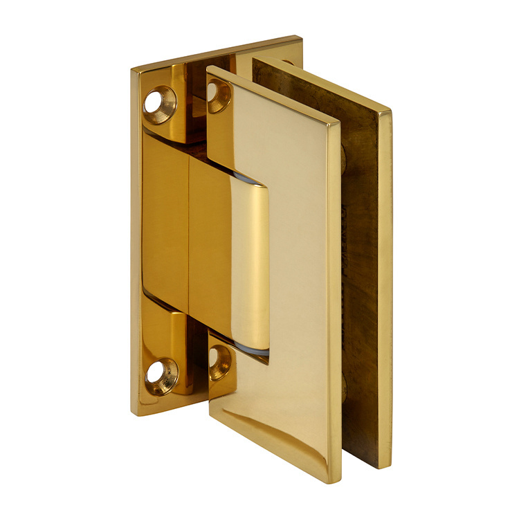 CRL Geneva 337 Series Polished Brass Adjustable Wall Mount Full Back Plate Hinge