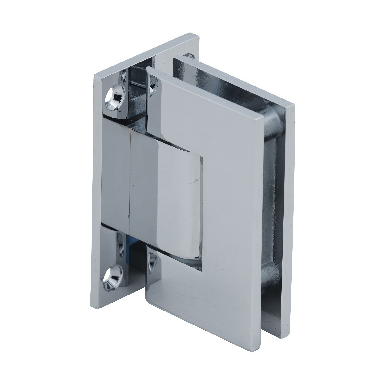 CRL Geneva 337 Series Polished Chrome Adjustable Wall Mount Full Back Plate Hinge