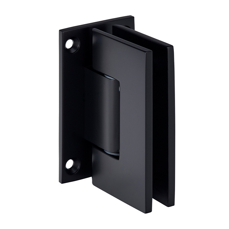 CRL Geneva 337 Series Matte Black Adjustable Wall Mount Full Back Plate Hinge