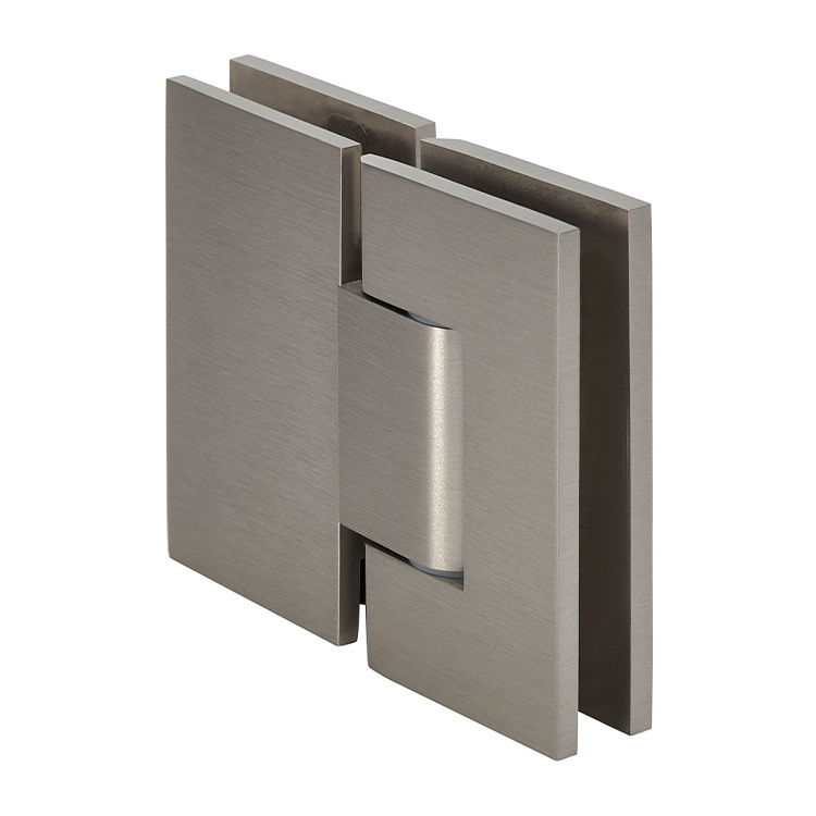 CRL Geneva 380 Series Brushed Nickel Adjustable 180&#176; Glass-to-Glass Hinge