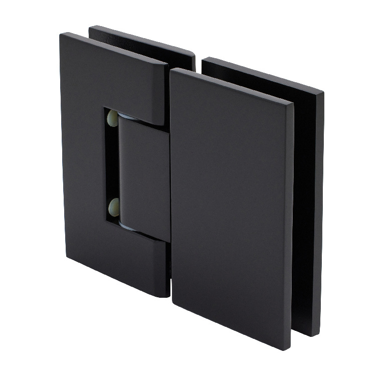 CRL Geneva 380 Series Matte Black Adjustable 180&#176; Glass-to-Glass Hinge