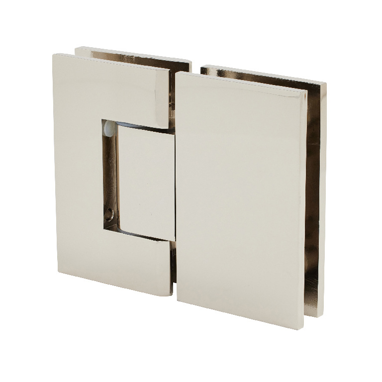 CRL Geneva 380 Series Polished Nickel Adjustable 180&#176; Glass-to-Glass Hinge