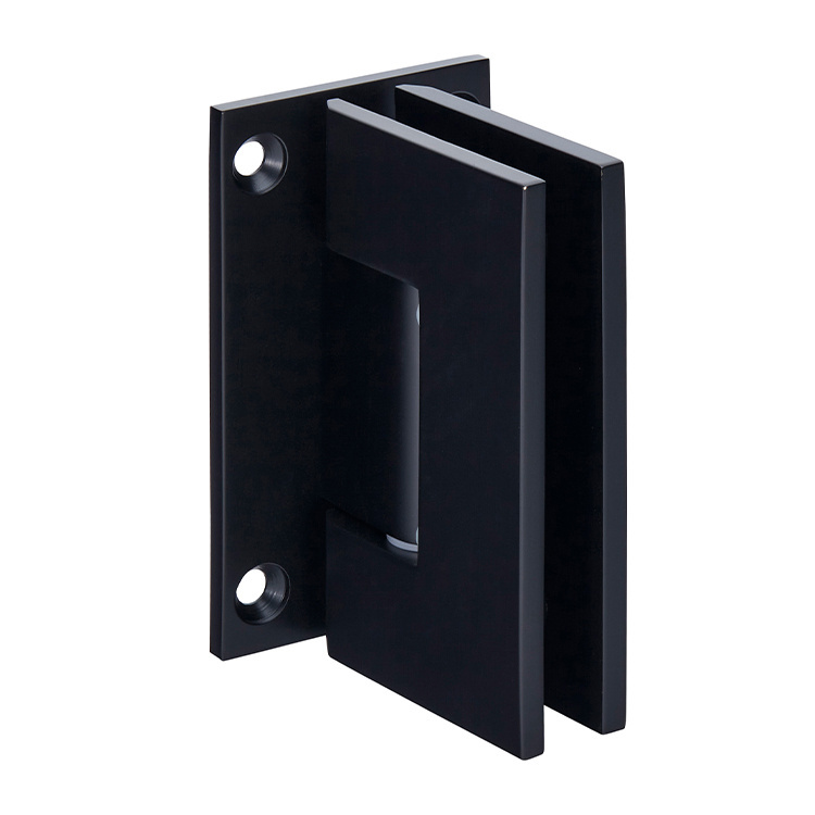 CRL Geneva 537 Series Matte Black Wall Mount Full Back Plate Standard Hinge with 5&#186; Offset