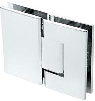 CRL Geneva 580 Series Polished Chrome 180&#186; Glass-To-Glass Hinge with 5&#186; Offset
