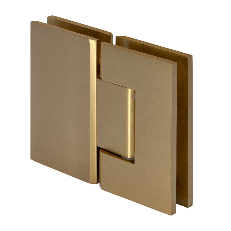 CRL Geneva 580 Series Satin Brass 180&#186; Glass-To-Glass Hinge with 5&#186; Offset