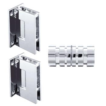 CRL Chrome Geneva Shower Knob and Hinge Set