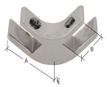 CRL Chrome Finish Deluxe 1-1/2" Long 2-Way 90 Degree Glass Furniture Connector for 1/2" Glass