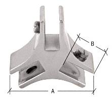 CRL Chrome Finish Deluxe 1-1/2" Long 3-Way 120 Degree Glass Furniture Connector for 1/2" Glass