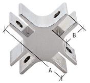 CRL Chrome Finish Deluxe 1-1/2" Long 4-Way 90 Degree Glass Furniture Connector for 1/2" Glass