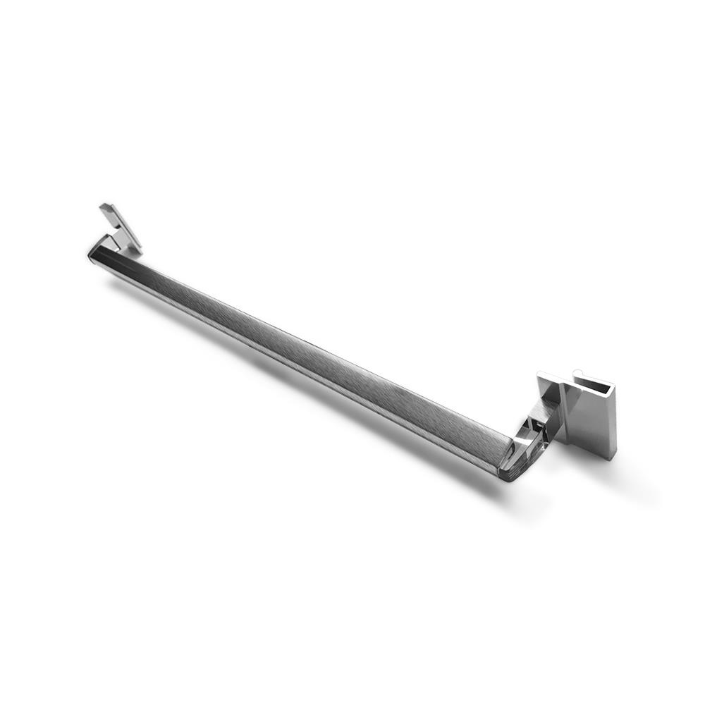 Gordon Glass® Brushed Nickel 25 in Towel Bar Kit for Frameless Sliding Shower Doors Fits 5/32, 3/16, and 1/4 inch thick glass