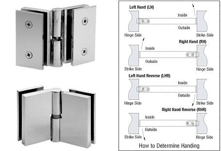 CRL Brushed Stainless Acting Left Hand Glass-to-Glass Gate Hinge