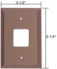 CRL 1-1/4" Square Telephone Hole Glass Mirror Plate - Bronze