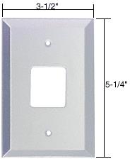 CRL 1-1/4" Square Telephone Hole Glass Mirror Plate - Clear