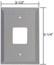 CRL 1-1/4" Square Telephone Hole Glass Mirror Plate - Gray