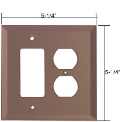 CRL Decora Duplex Combo Glass Mirror Plate - Bronze