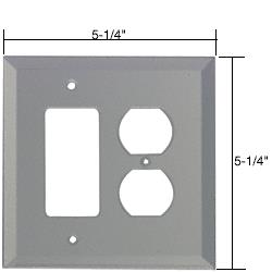 CRL Decora Duplex Combo Glass Mirror Plate - Gray