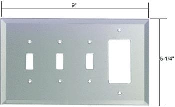 Single Decora and Triple Toggle Glass Mirror Plate - Clear