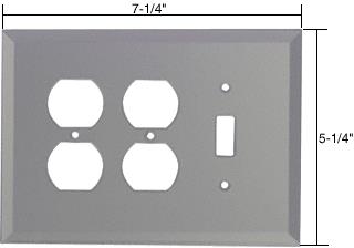 CRL Toggle and 2X Duplex Glass Mirror Plate - Gray