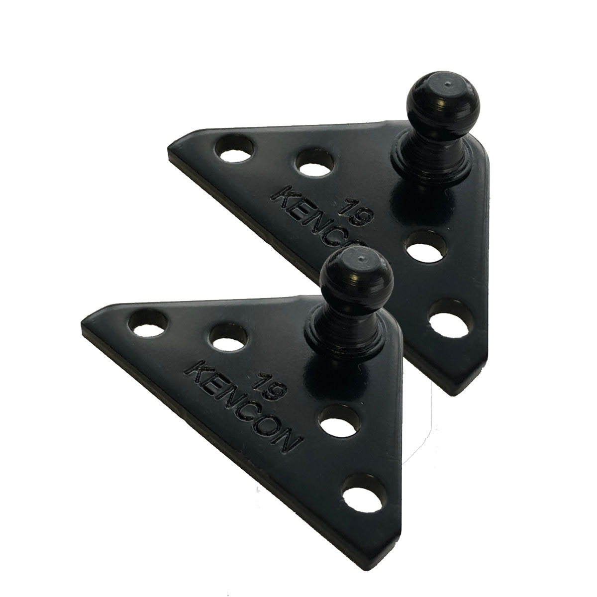 10MM Ball Stud Bracket for Gas Spring/Prop/Strut, Flat, Black, Pack of 2