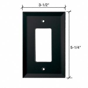 CRL Single Decora Back Painted Glass Cover Plate - Black