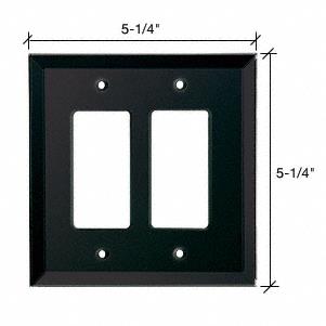 CRL 2X Decora Back Painted Glass Cover Plate - Black