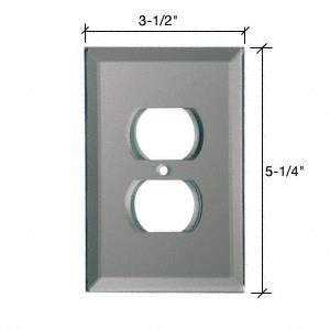 CRL Duplex Plug Back Painted Glass Cover Plate - Gray Mist