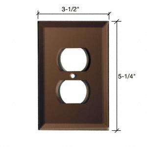CRL Duplex Plug Back Painted Glass Cover Plate - Mocha