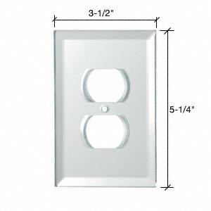 CRL Duplex Plug Back Painted Glass Cover Plate - White