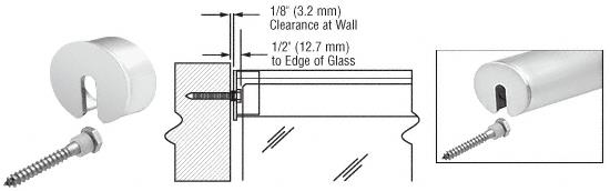 CRL 4"x 2-1/2" Mill Aluminum Stabilizing End Cap for Cap Railing