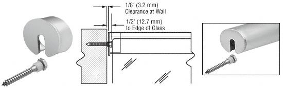 CRL 4"x 2-1/2" Satin Anodized Stabilizing End Cap for Cap Railing