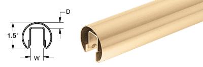 CRL 1-1/2" Polished Brass Premium Cap Rail for 1/2" Glass - 120 in Long