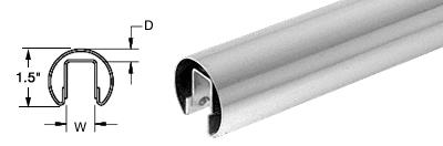 CRL 1-1/2" Polished Stainless Premium Cap Rail for 1/2" Glass - 120 in Long