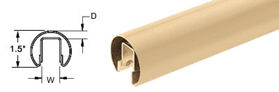 CRL Satin Brass 1-1/2" Premium Cap Rail for 1/2" Glass - 120"