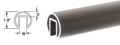 CRL 1.9" Duranodic Bronze Extruded Aluminum Cap Rail for 1/2" (12 mm) or 5/8" (16 mm) Glass - 240 in Long