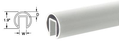 CRL 1.9" Satin Anodized Extruded Aluminum Cap Rail for 1/2" (12 mm) or 5/8" (16 mm) Glass - 240 in Long