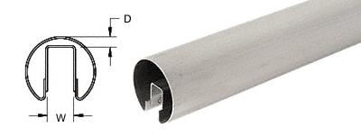 CRL 2" Brushed Stainless Cap Rail for 3/4" Glass - 168 in Long