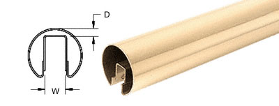 CRL Polished Brass 2" Premium Cap Rail for 3/4" Glass  - 120"
