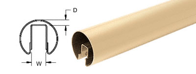 CRL Satin Brass 2" Premium Cap Rail for 3/4" Glass - 168"