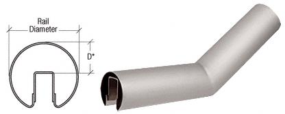 CRL Brushed Stainless 35 Degree Lower Incline Corners for 2" Diameter