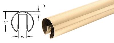CRL 2" Polished Brass Premium Cap Rail for 1/2" Glass - 120 in Long